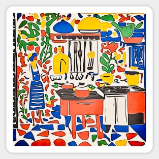 A woman in the kitchen-Matisse inspired Sticker